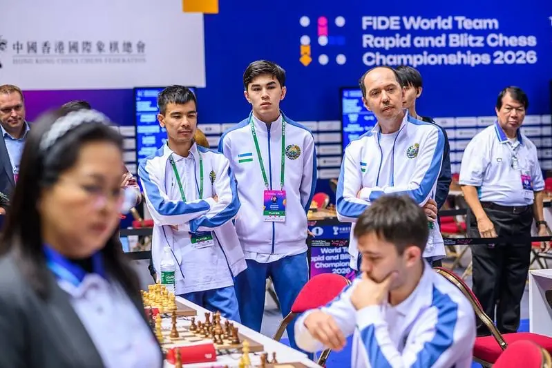 Сборная Узбекистана на командном чемпионате мира по быстрым шахматам и блицу